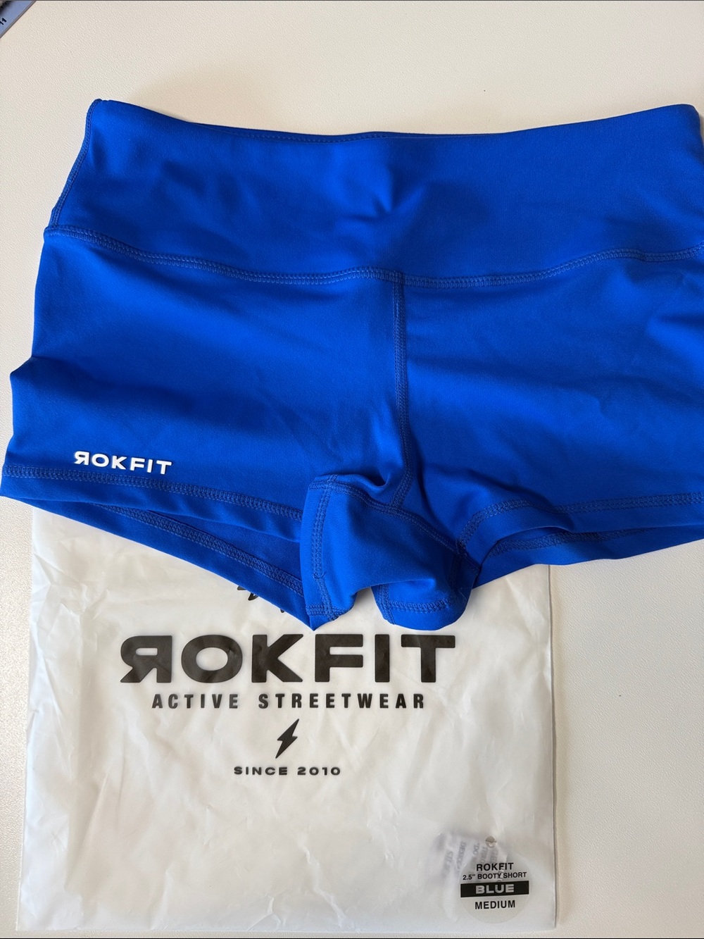 Rokfit Blue High-Waist Athletic Shorts - Women's Performance